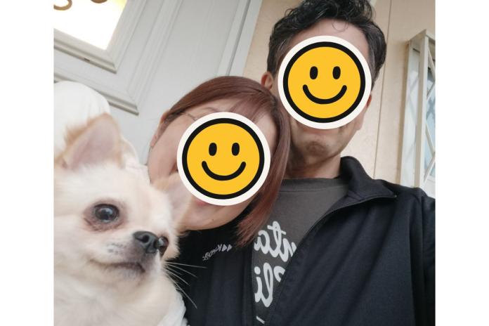 こむ君をお迎えしたT様とご主人 こむ君をお迎えしたT様とご主人